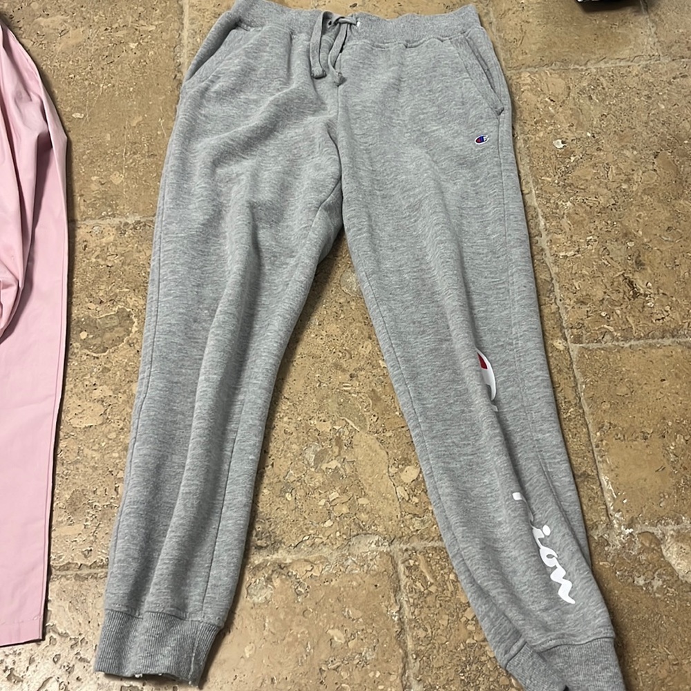 champion sweatpants in a size childers large